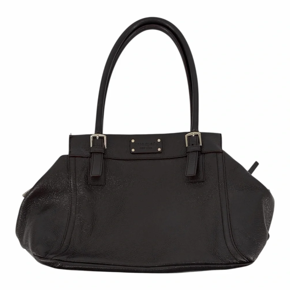 KATE SPADE Dark Chocolate Brown Pebble Leather Shimmer Shoulder Bag